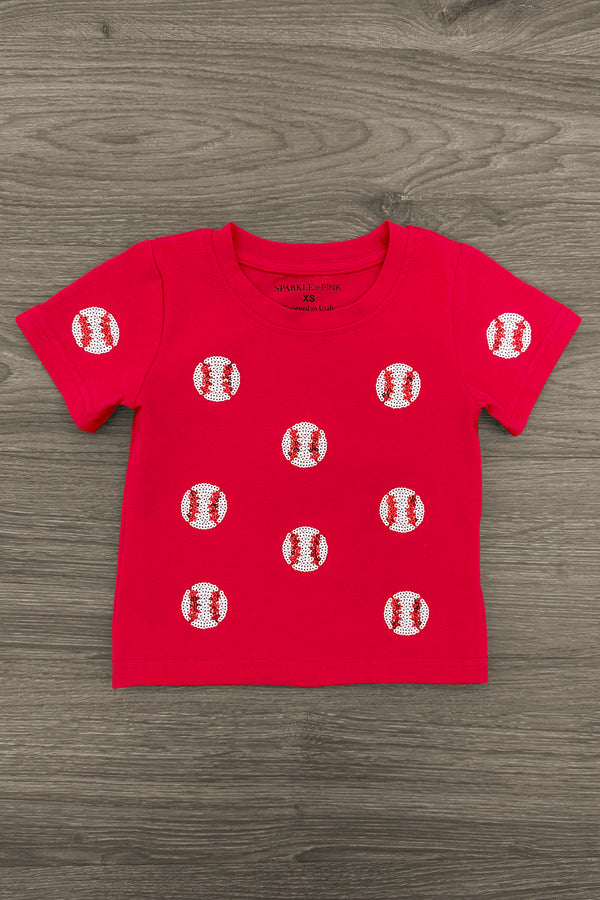 Mom & Me - Red Sequin Baseball Top | Sparkle in Pink