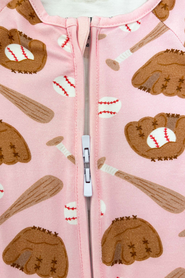 Pink Bamboo Baseball Onesie | Sparkle in Pink