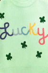 "Lucky" Mint Knit Sweater | Sparkle in Pink