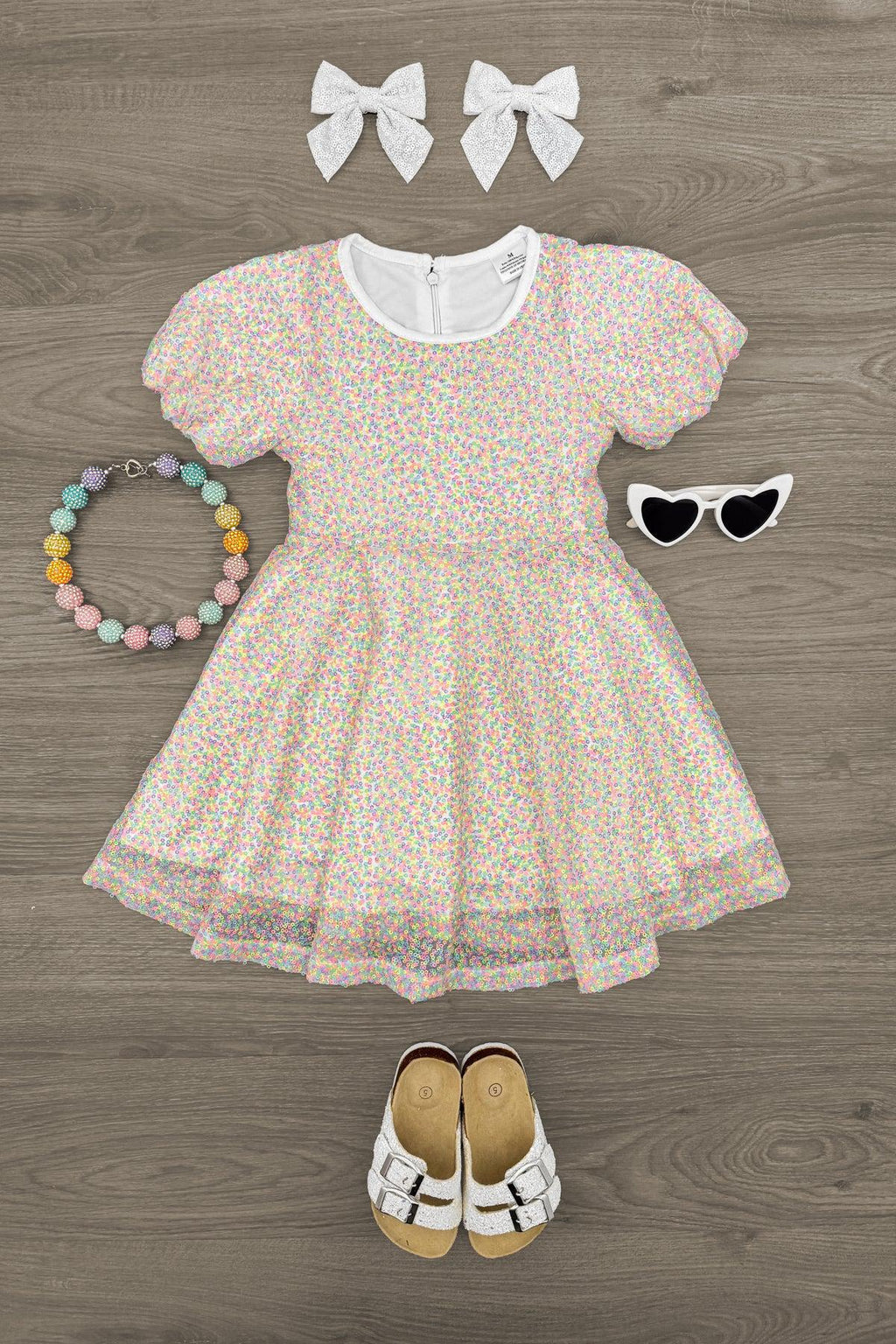 Rainbow Sequin Dress | Sparkle in Pink