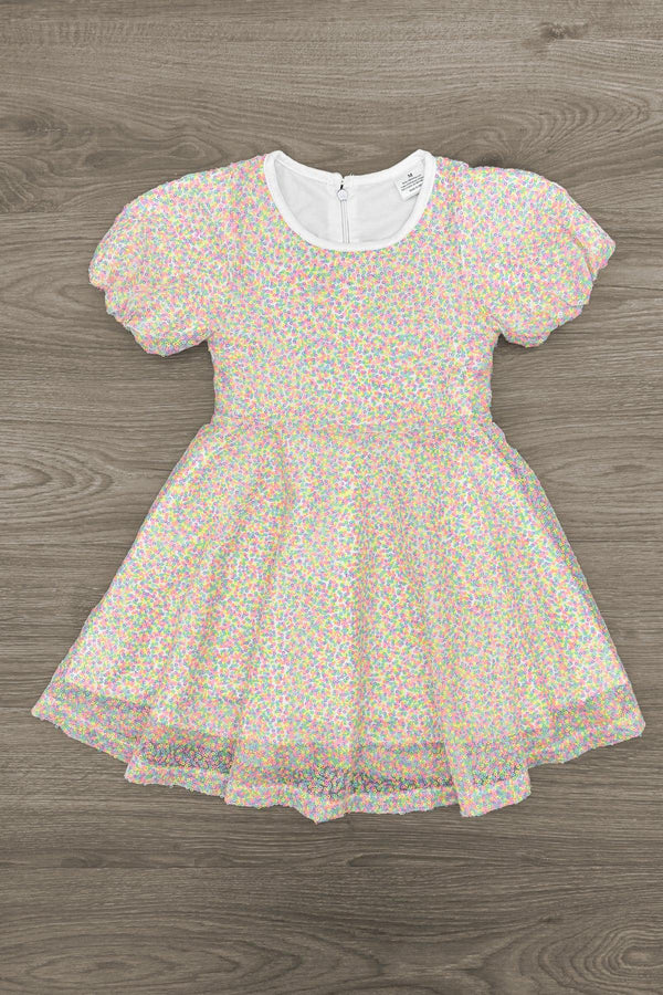 Rainbow Sequin Dress | Sparkle in Pink