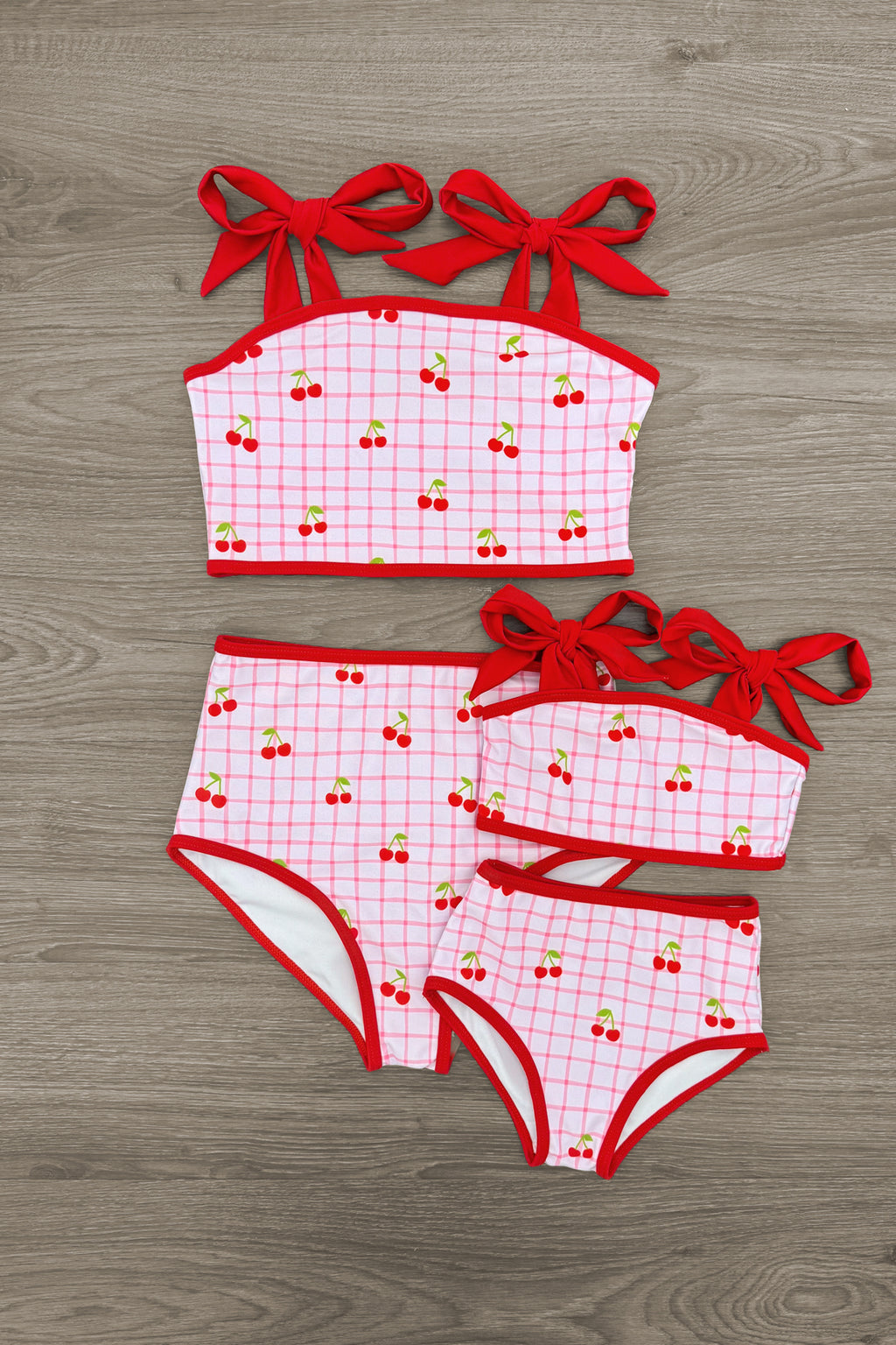 Mom & Me - Pink & Red Cherry Bikini | Sparkle in Pink