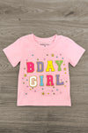 "Bday Girl" Rainbow Ruffle Sequin Skirt Set | Sparkle in Pink