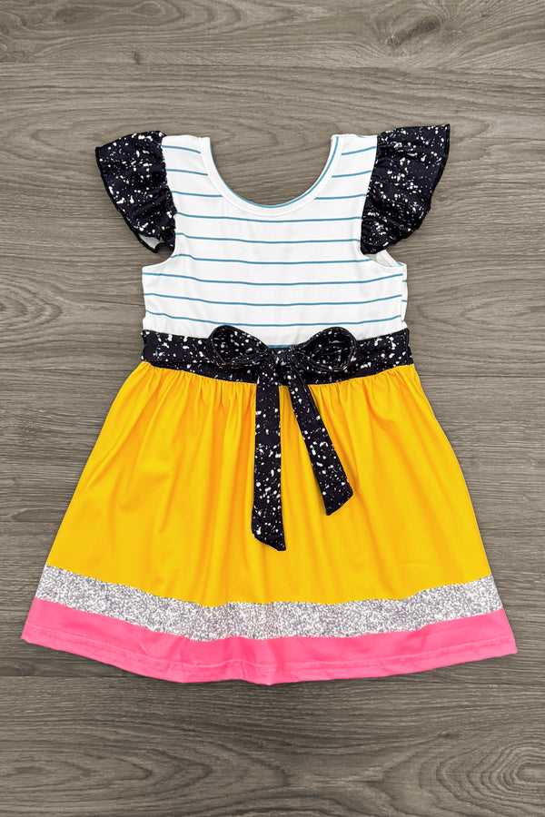 Mom & Me - Glitter Pencil & Notebook Dress | Sparkle in Pink