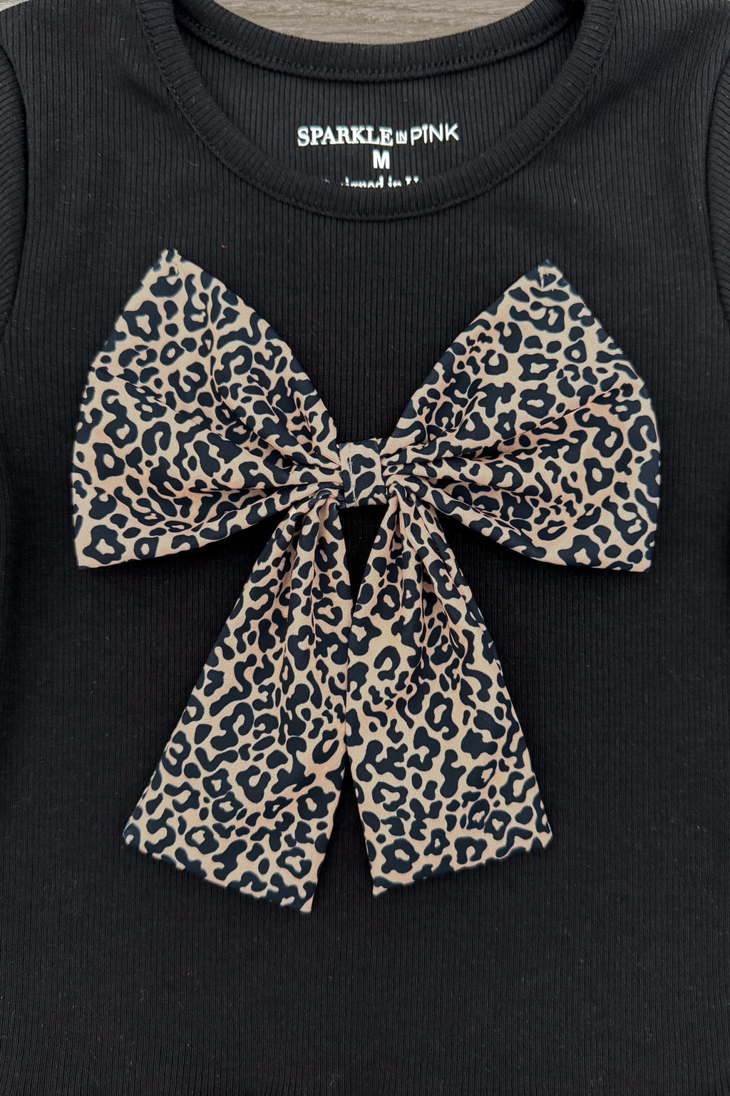 Black Cheetah Print Ruffle Skirt Set | Sparkle in Pink