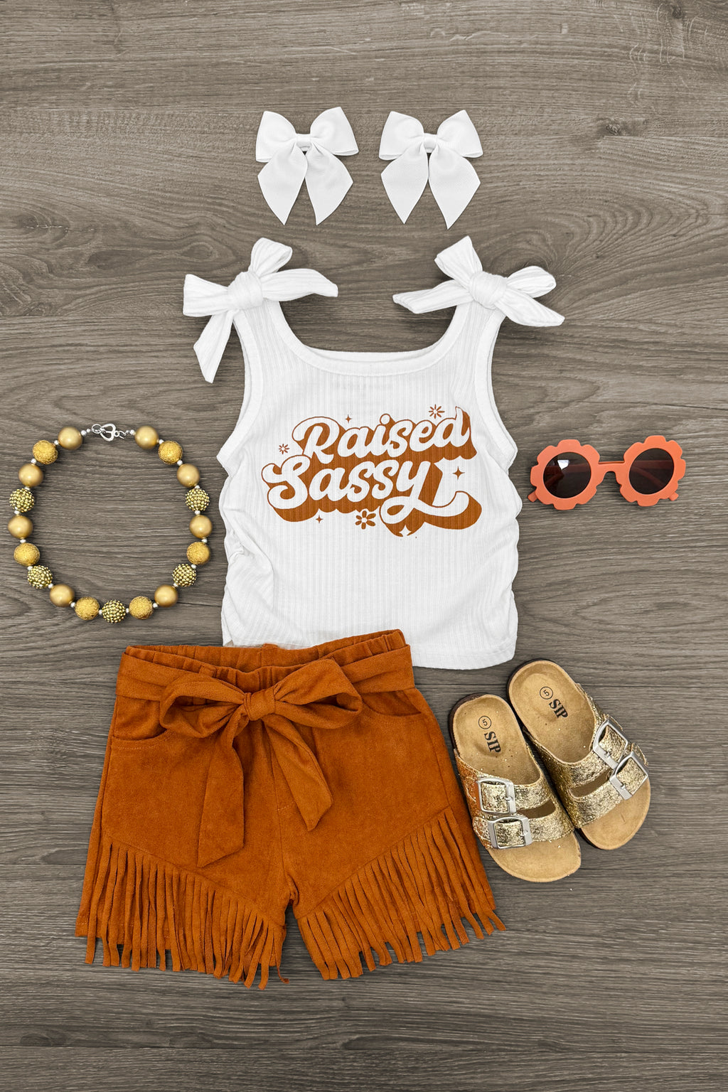 "Raised Sassy" Fringe Suede Short Set | Sparkle in Pink