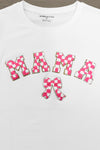 Mom & Me - "Mama & Mini" Checkered Chenille Patch Top | Sparkle in Pink