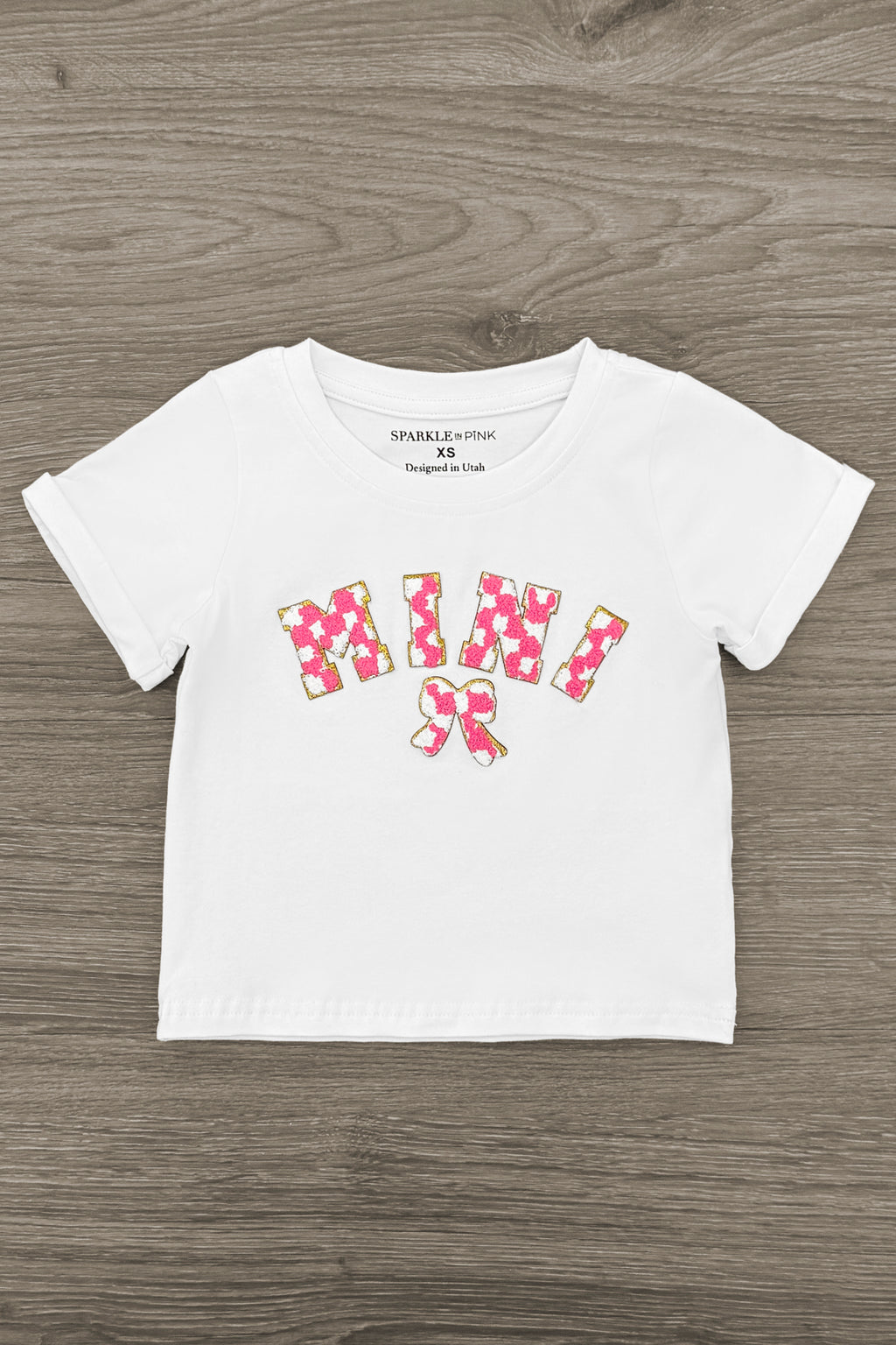 Mom & Me - "Mama & Mini" Checkered Chenille Patch Top | Sparkle in Pink