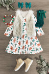 White Holly Gingerbread Dress - Sparkle in Pink