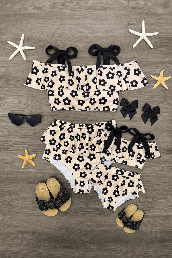 Mom & Me - Cream Flower Bikini | Sparkle in Pink