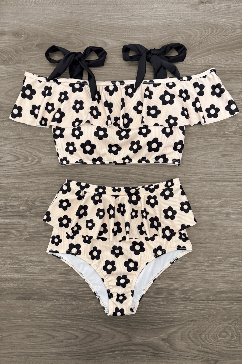 Mom & Me - Cream Flower Bikini | Sparkle in Pink