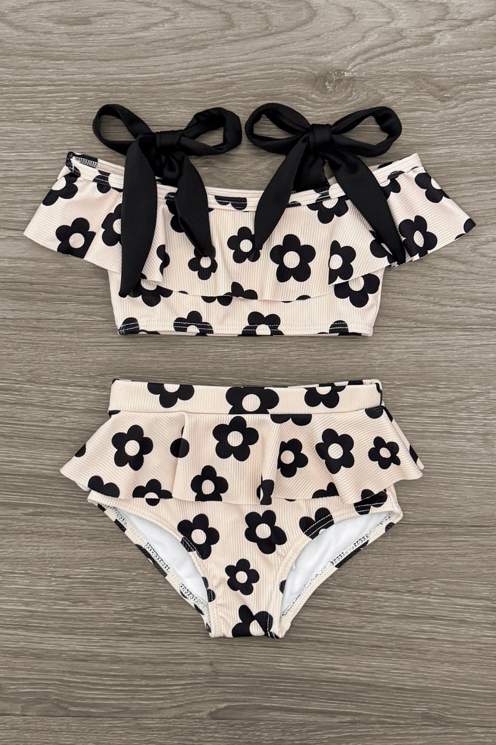 Mom & Me - Cream Flower Bikini | Sparkle in Pink