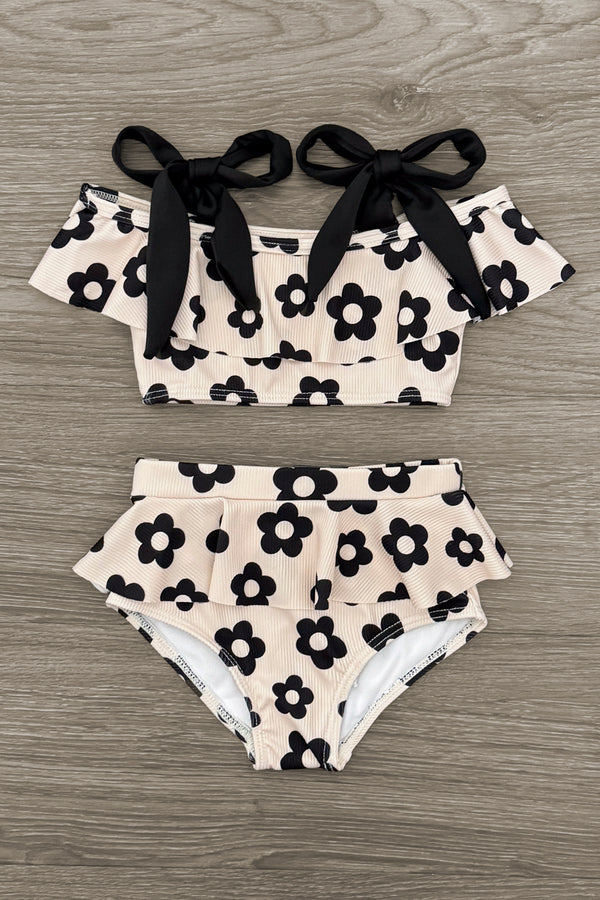 Mom & Me - Cream Flower Bikini | Sparkle in Pink
