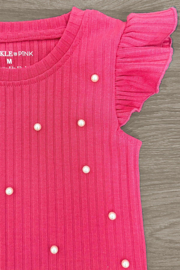 Pink Sequin Pencil Skirt Set | Sparkle in Pink