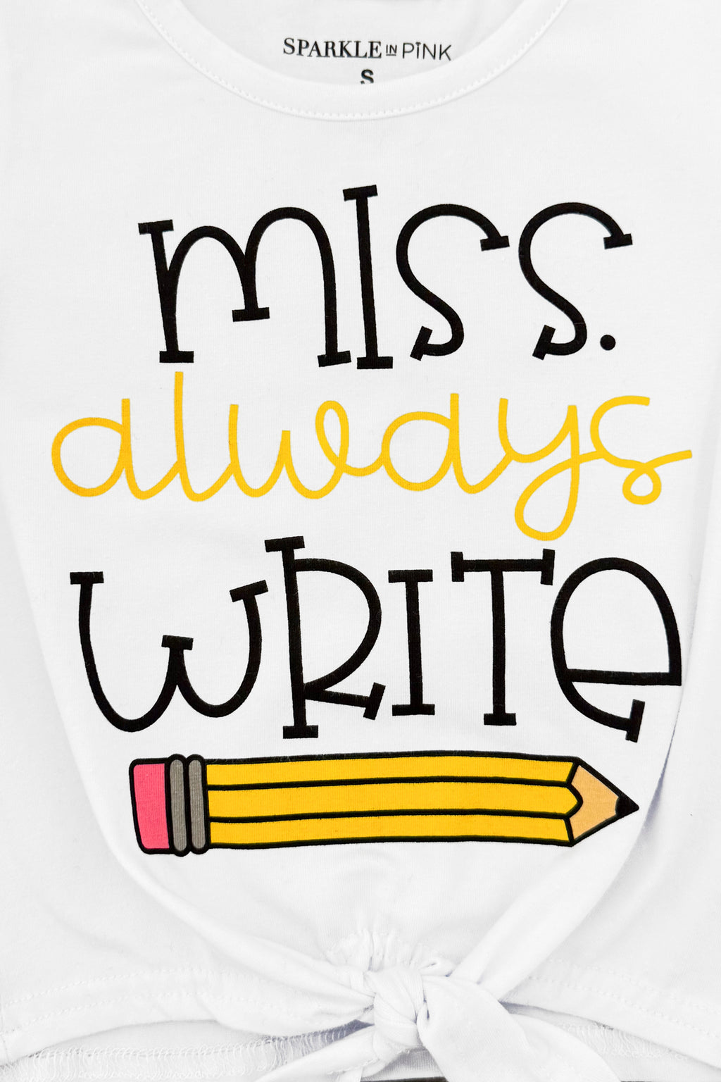 "Miss Always Write" Sequin Bell Bottom Set | Sparkle in Pink