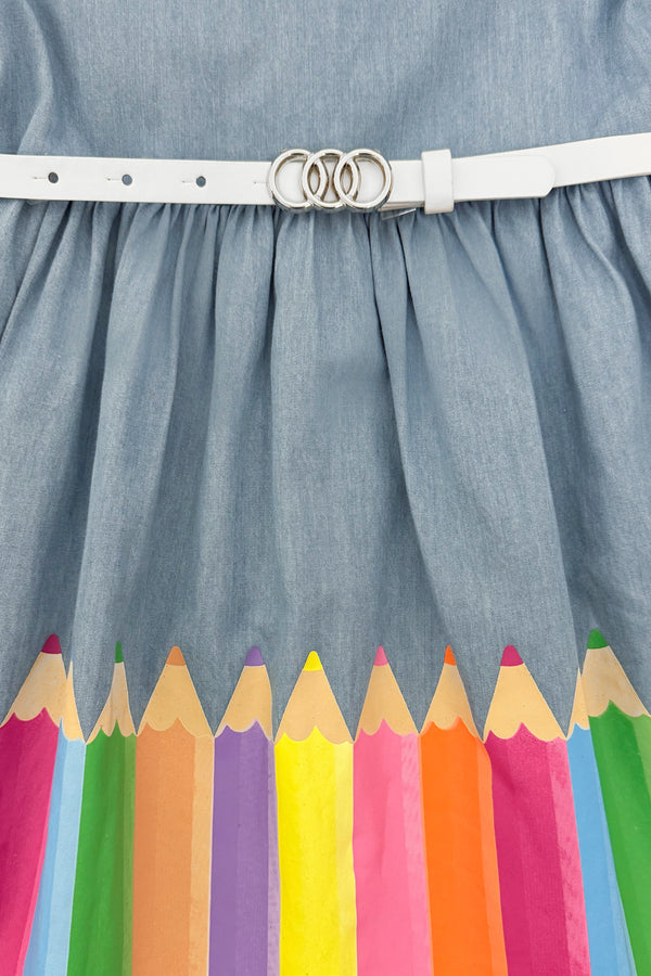 Chambray Colored Pencil Dress | Sparkle in Pink