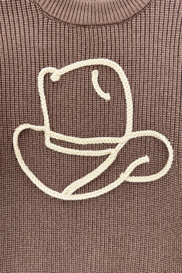 Cowboy Hat Knit Sweater | Sparkle in Pink