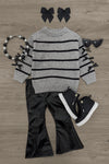 Mom & Me - Gray Striped Sweater & Pant Set | Sparkle in Pink