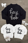 Mom & Kid - "Hey Boo" Sweater | Sparkle in Pink