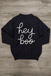 Mom & Kid - "Hey Boo" Sweater | Sparkle in Pink