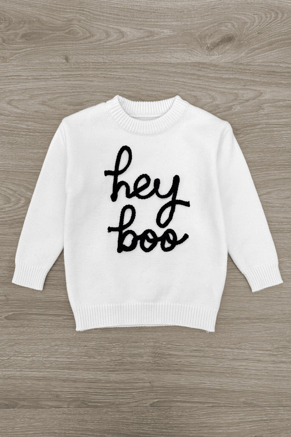 Mom & Kid - "Hey Boo" Sweater | Sparkle in Pink