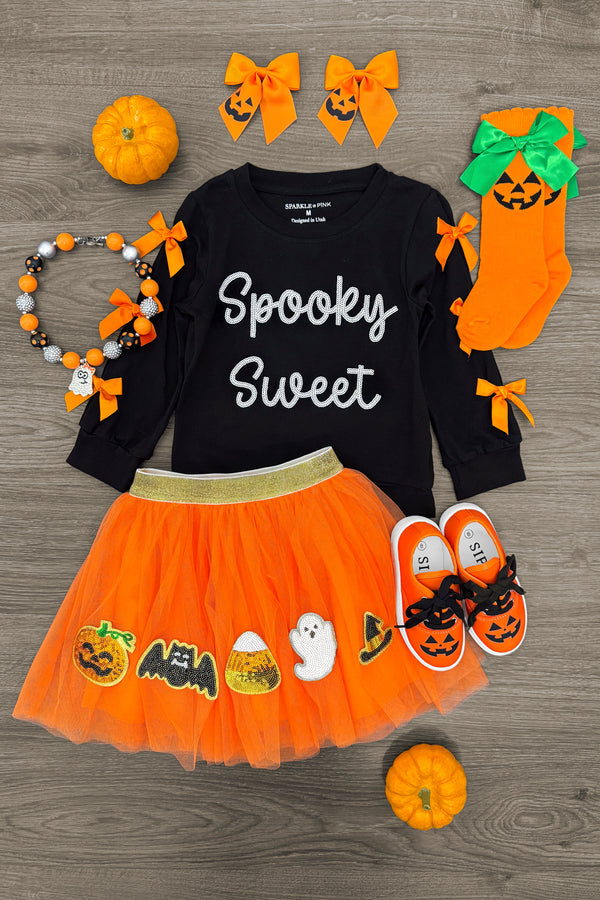 "Spooky Sweet" Tutu Skirt Set | Sparkle in Pink