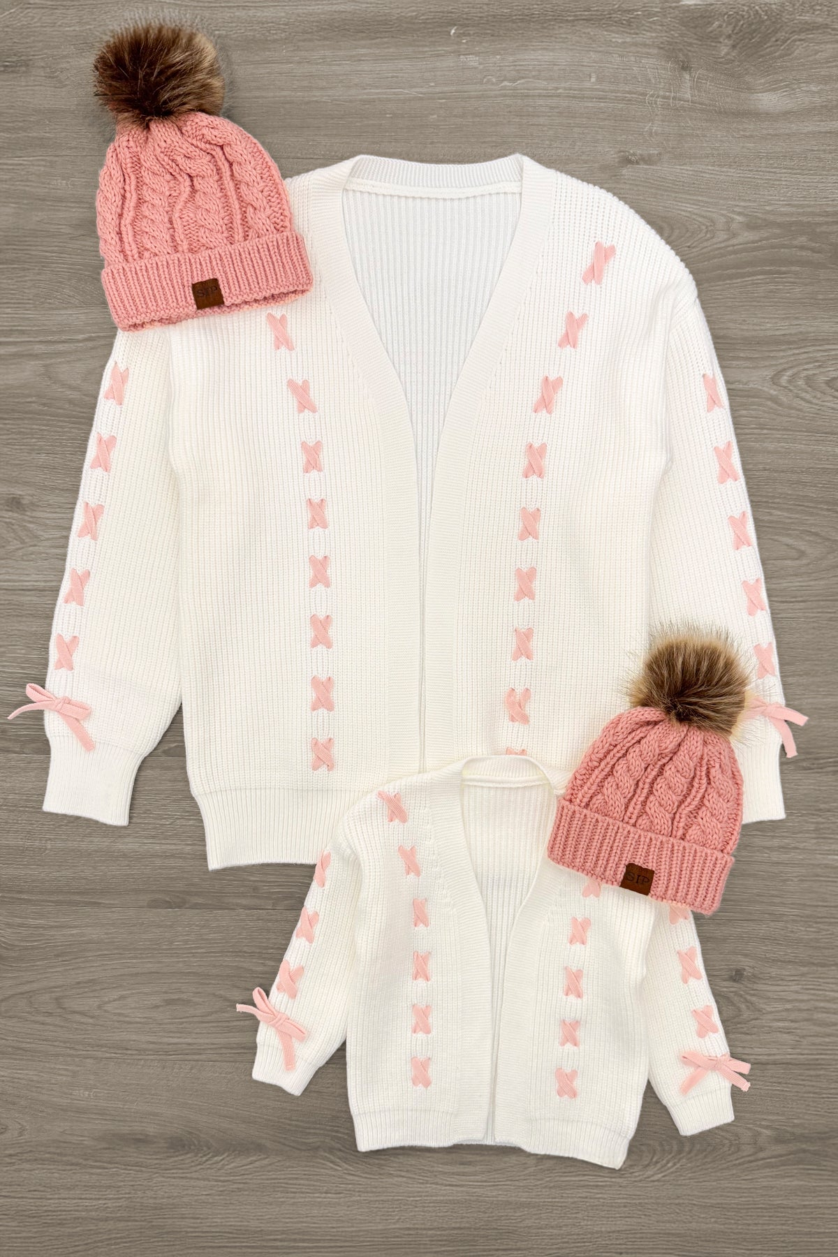 トップス andmary Lacey ribbon cardigan beige ANDMARY】Lacey ribbon cardigan