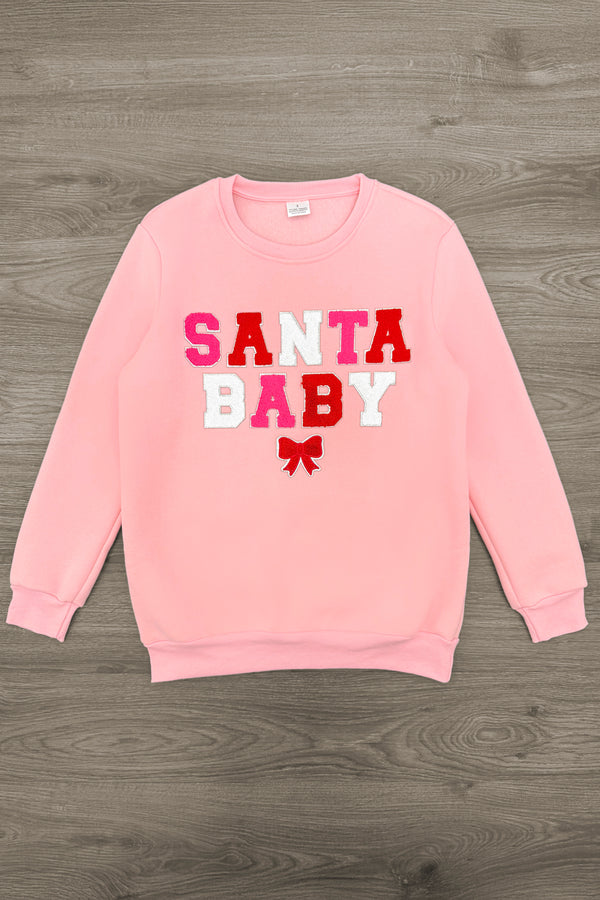 Mom & Me - "Santa Baby" Pink Sweatshirt | Sparkle in Pink