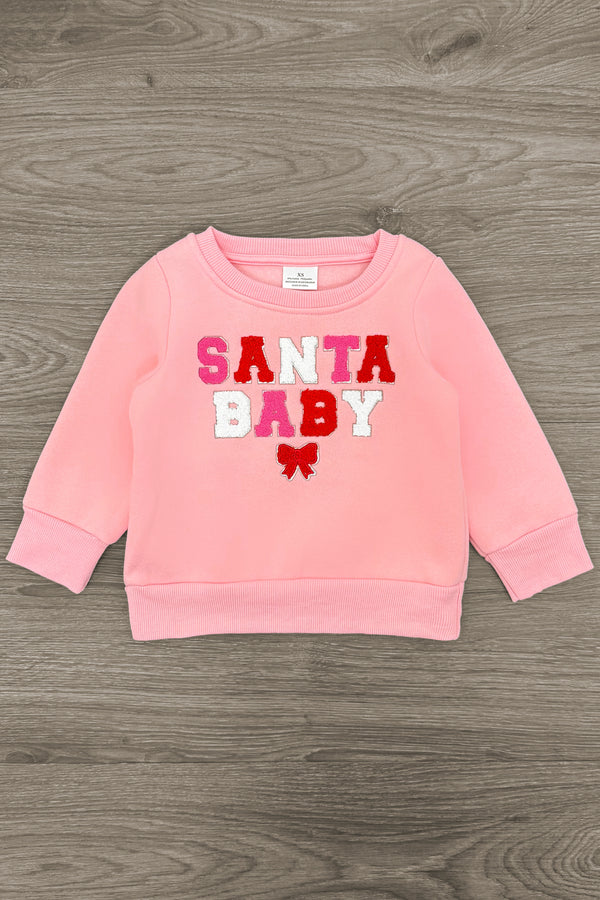 Mom & Me - "Santa Baby" Pink Sweatshirt | Sparkle in Pink