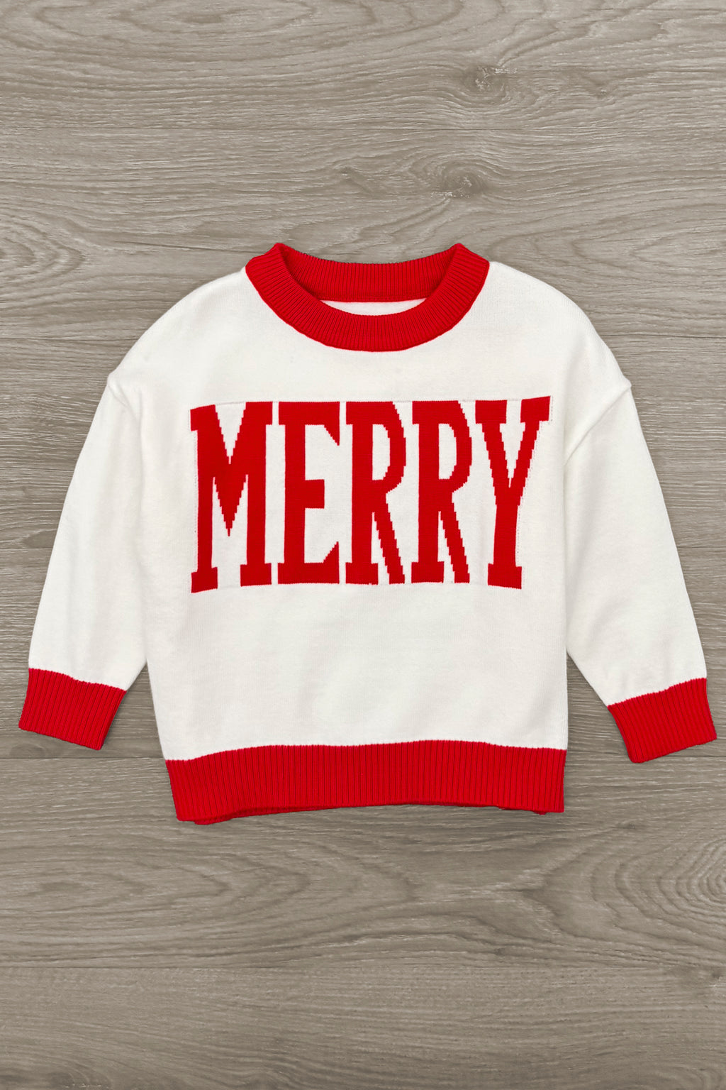 Mom & Me - "Merry" Red & White Sweater | Sparkle in Pink