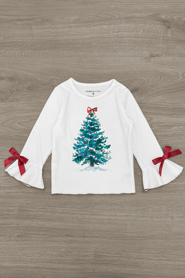 Green Christmas Tree Sequin Tutu Skirt Set | Sparkle in Pink