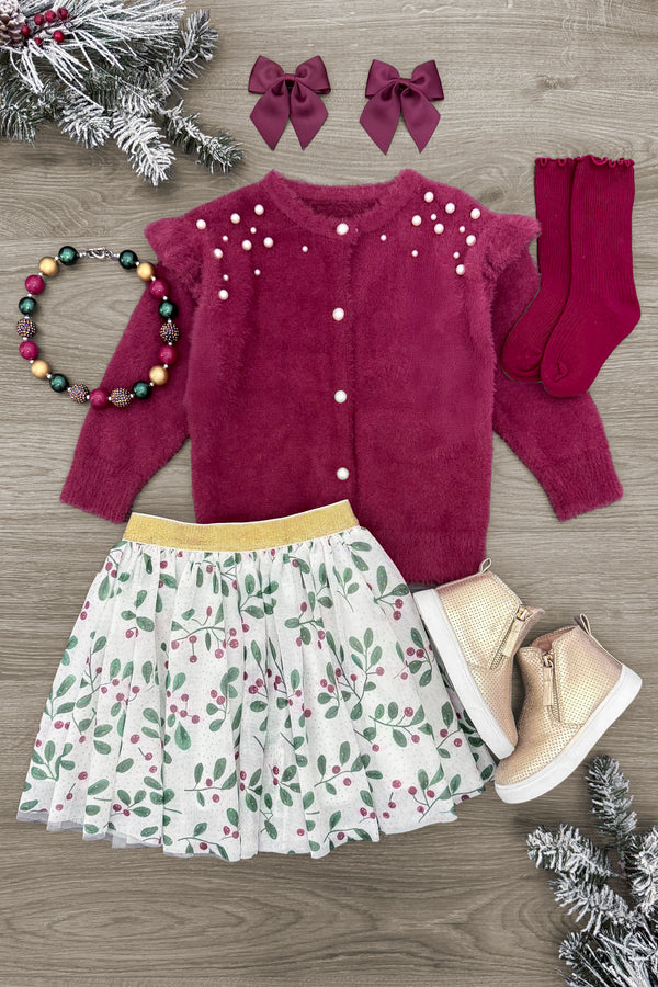 Pearl Sweater Holly Tutu Skirt Set | Sparkle in Pink