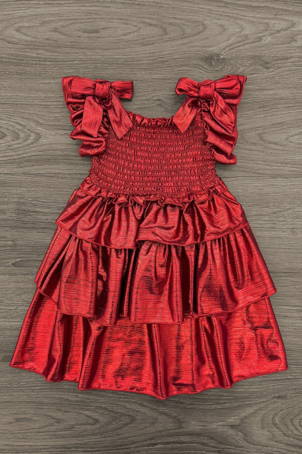 Mom & Me - Red & Green Metallic Dress | Sparkle in Pink