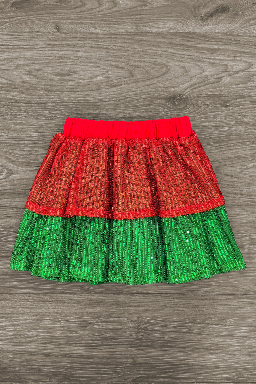 "Holly Jolly" Red & Green Sequin Skirt Set | Sparkle in Pink
