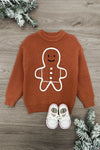 Brown Gingerbread Man Sweater | Sparkle in Pink