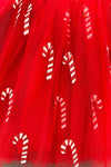 Red Glitter Candy Cane Tutu Dress