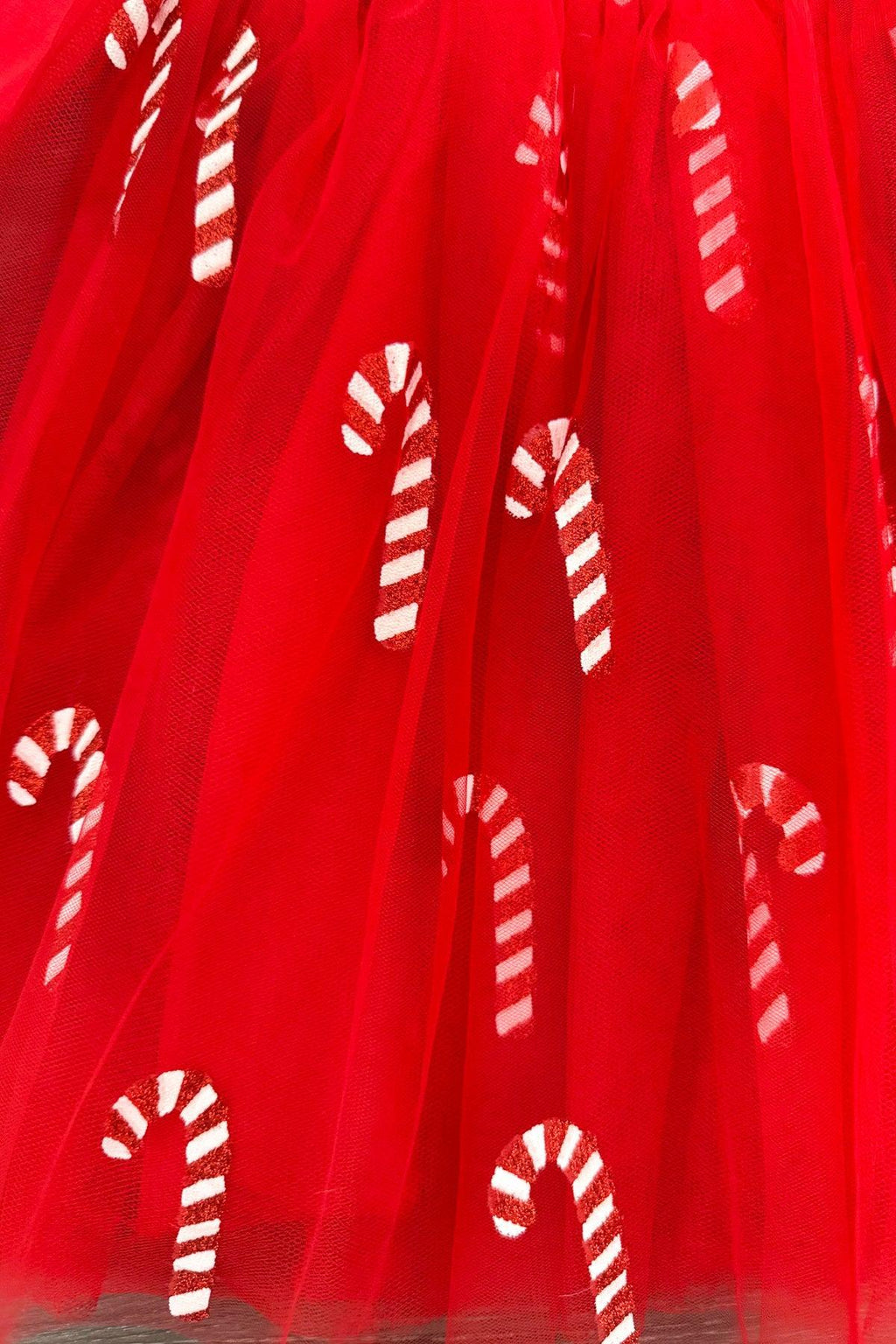 Red Glitter Candy Cane Tutu Dress