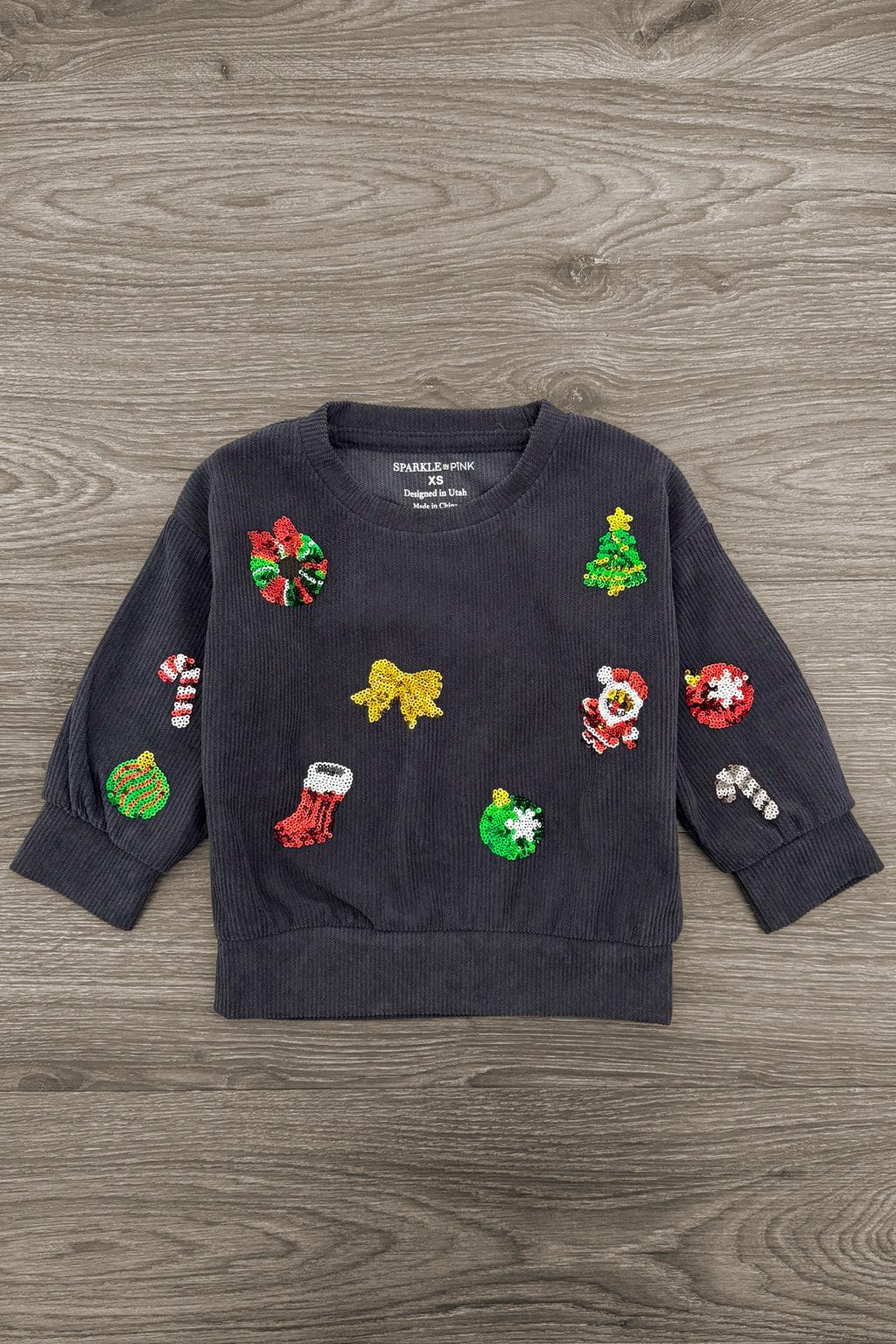 Mom & Me - Corduroy Sequin Christmas Top
