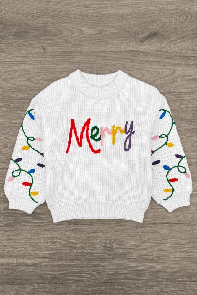 "Merry" Knit Sweater Red Sequin Flare Set