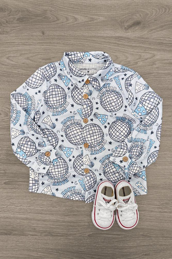 "Happy New Year" Button Down Top