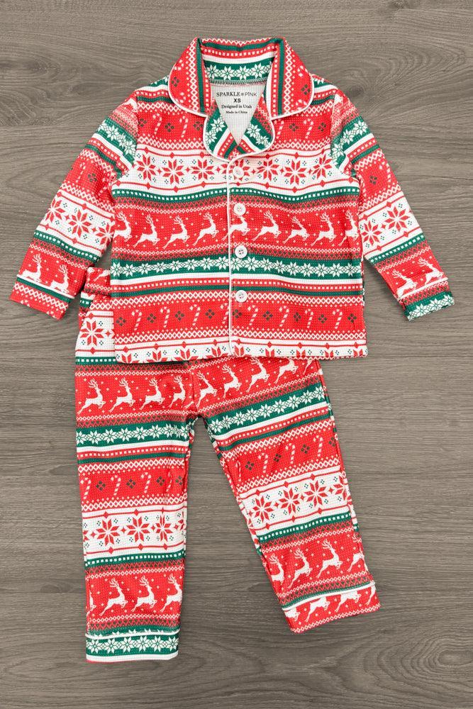 Red Nordic Family Pajama Set - AND PET BANDANA!