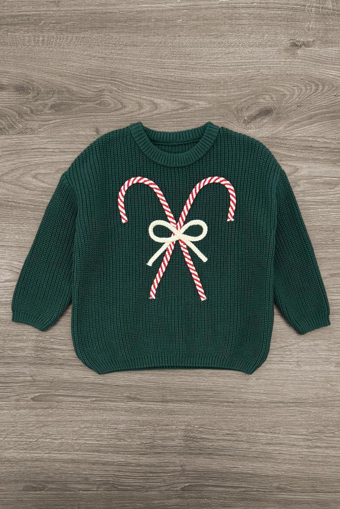 Candy Cane Knit Sweater Denim Flare Set