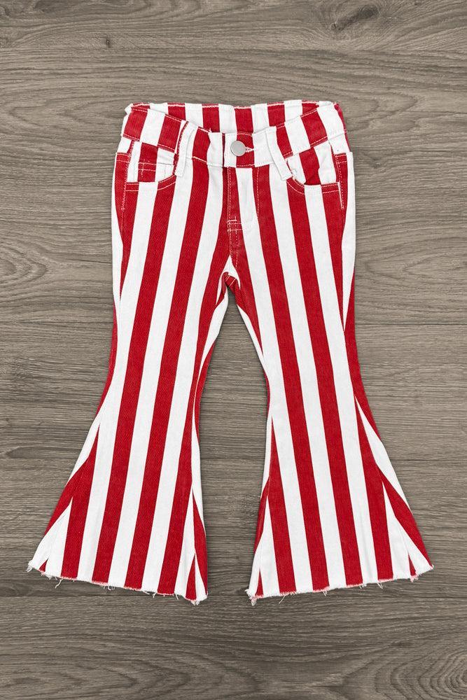 Candy Cane Knit Sweater Denim Flare Set