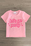 "Let's Go Party" Pink Denim Short Set - Sparkle in Pink