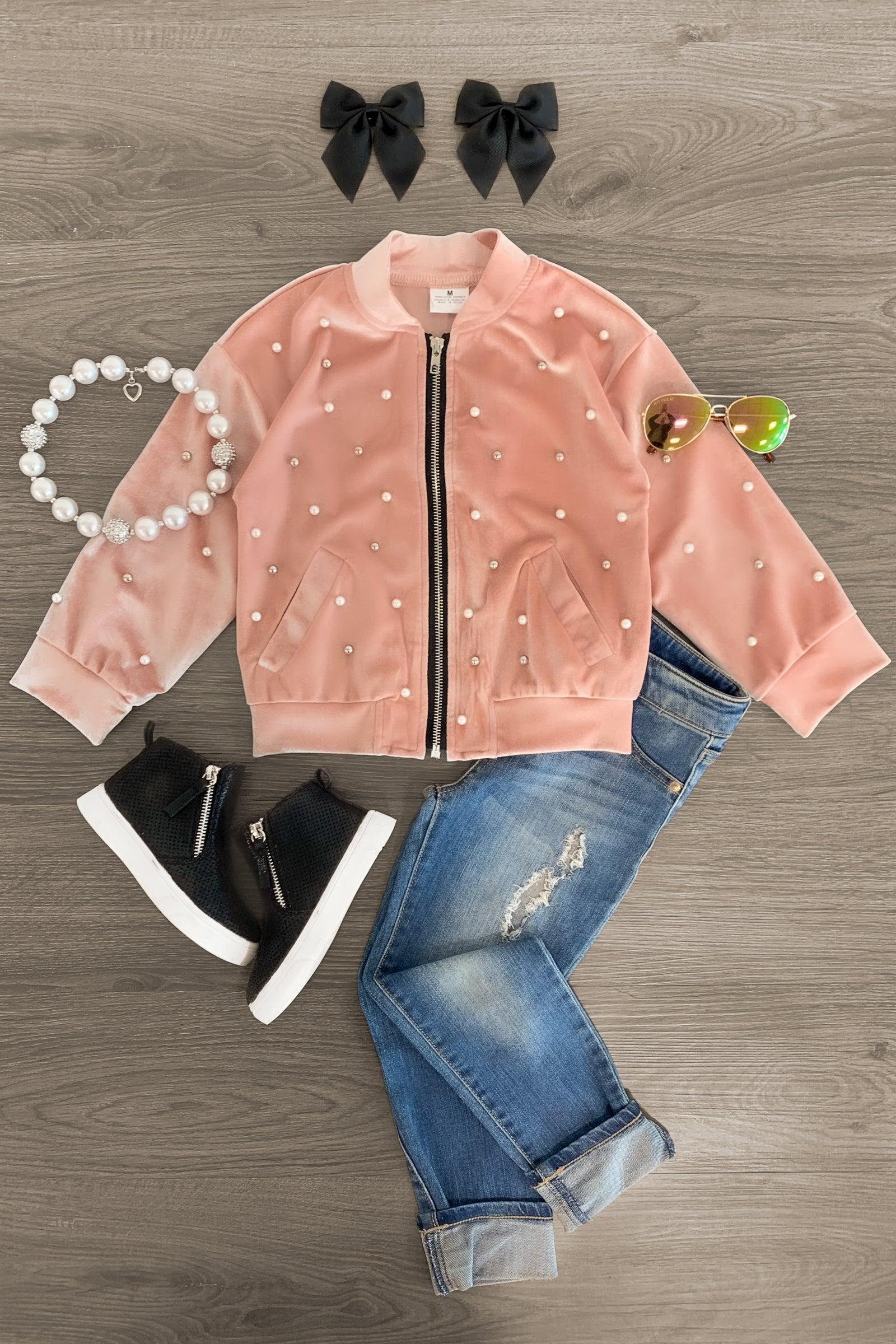 Pink Pearl Denim Jacket