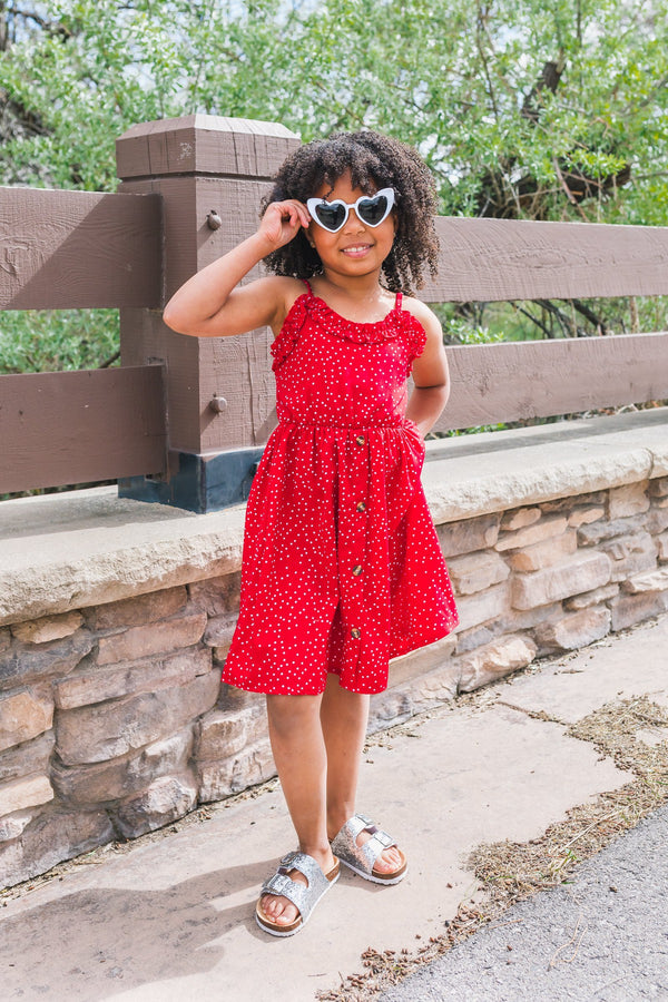 Mom & Me - Red Polka Dot Dress - Sparkle in Pink