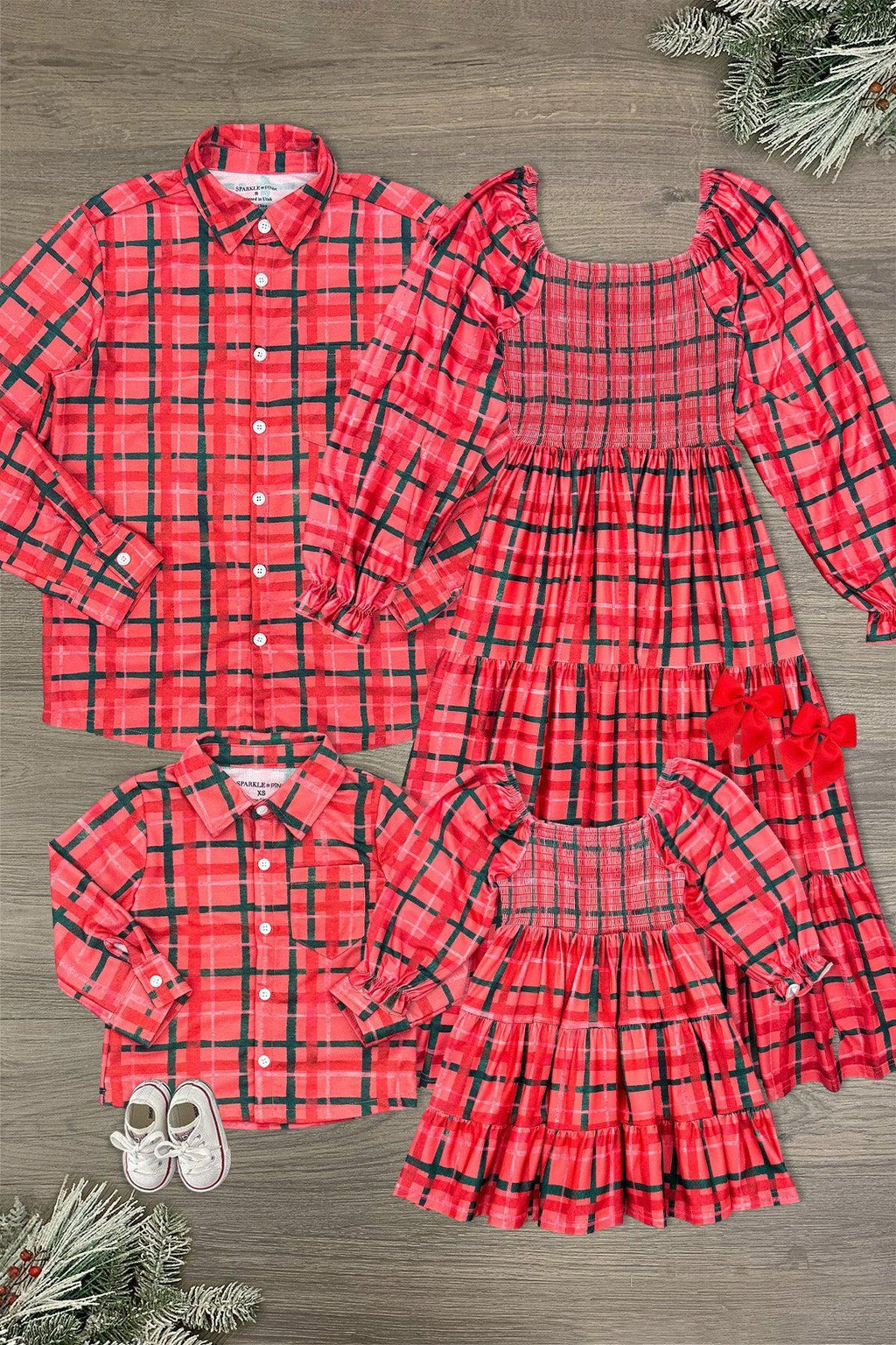 Family Red & Green Plaid Dresses & Tops