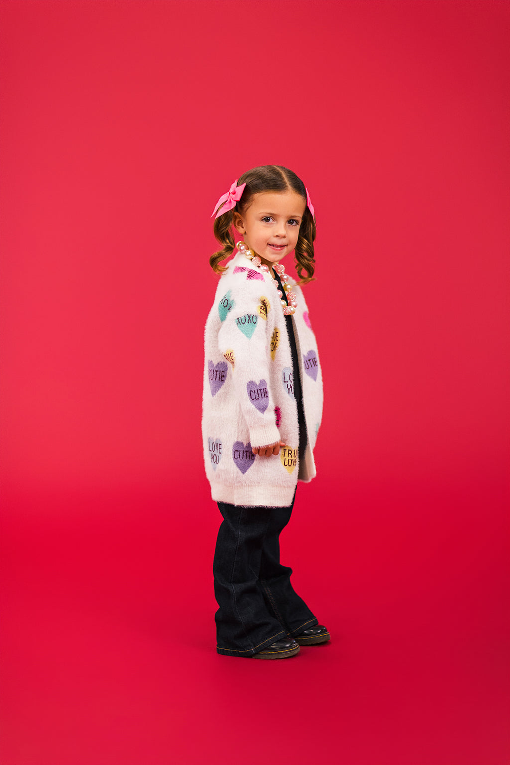 Mom & Me - Candy Hearts Cardigan | Sparkle in Pink