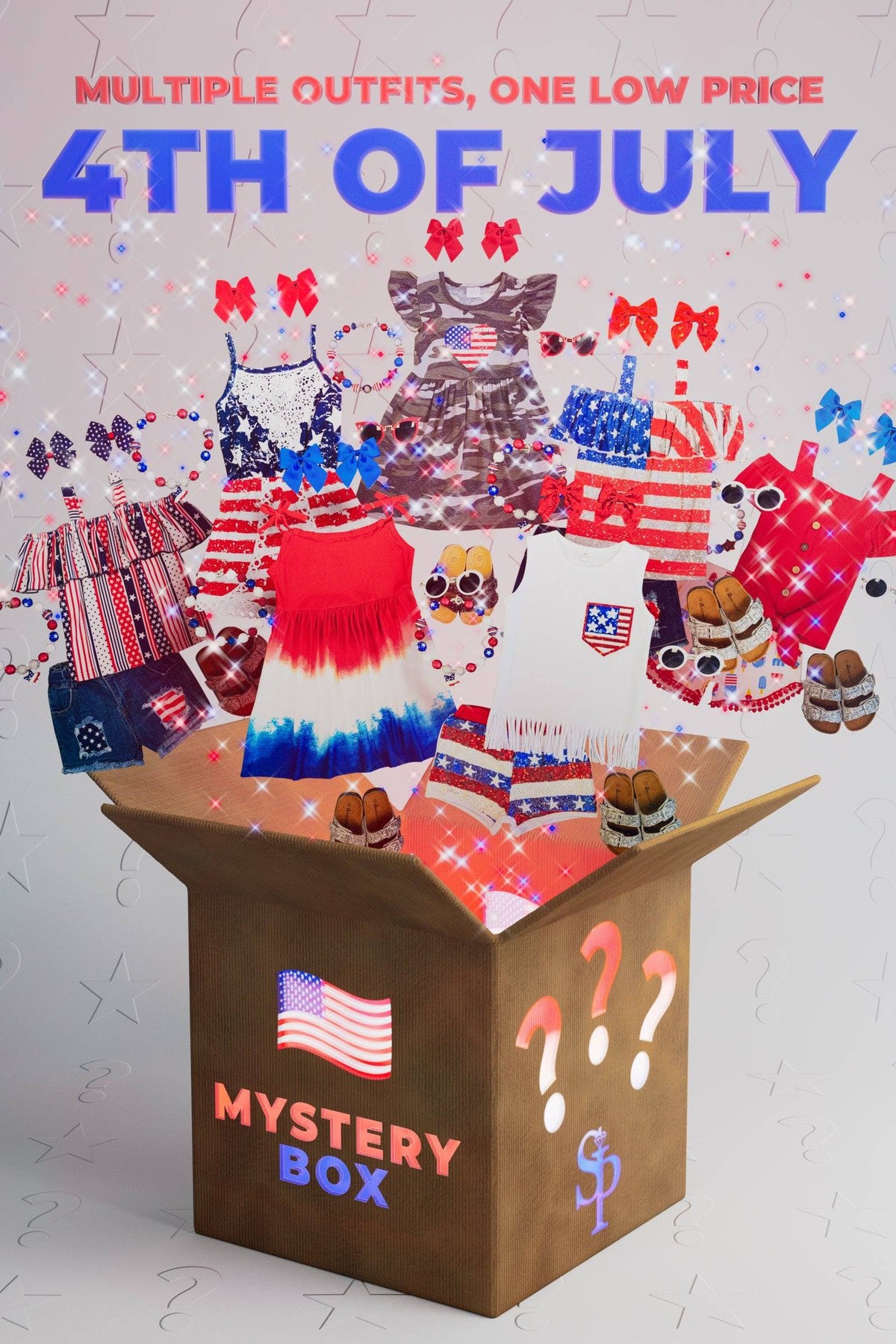 4th of July Mystery Boxes - MANY SIZES - Sparkle in Pink