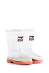 Sparkle In Pink Clear Rubber Boots with Colored Soles - Sparkle in Pink